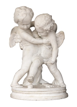 Marble of Eros & Anteros, After Francois-Joseph LeClercq (1755-1826)